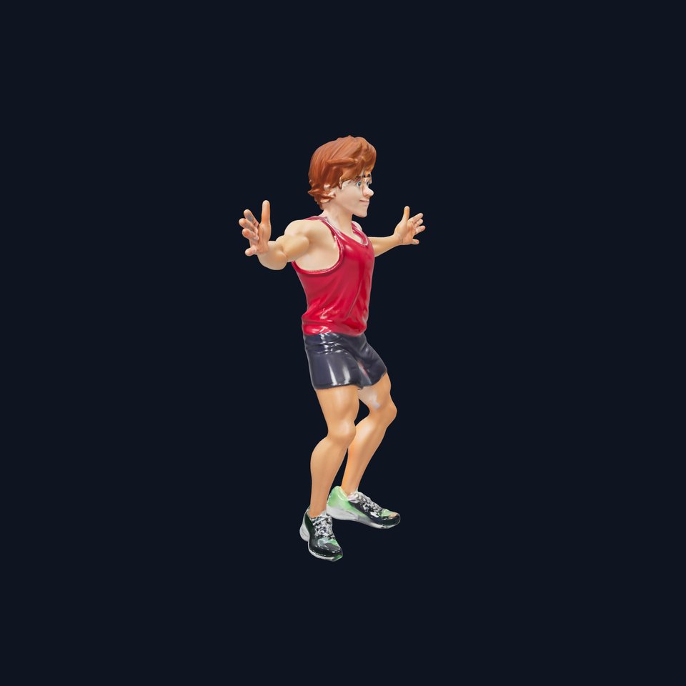Athletic Rigged and Animated D Character Model with Sportswear